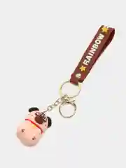 Бежевый брелок для рюкзака и ключей, силиконовый, "Кот" / "Мопс"