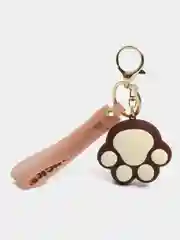 Черный брелок силиконовый для рюкзака и ключей "Кошачья лапка"