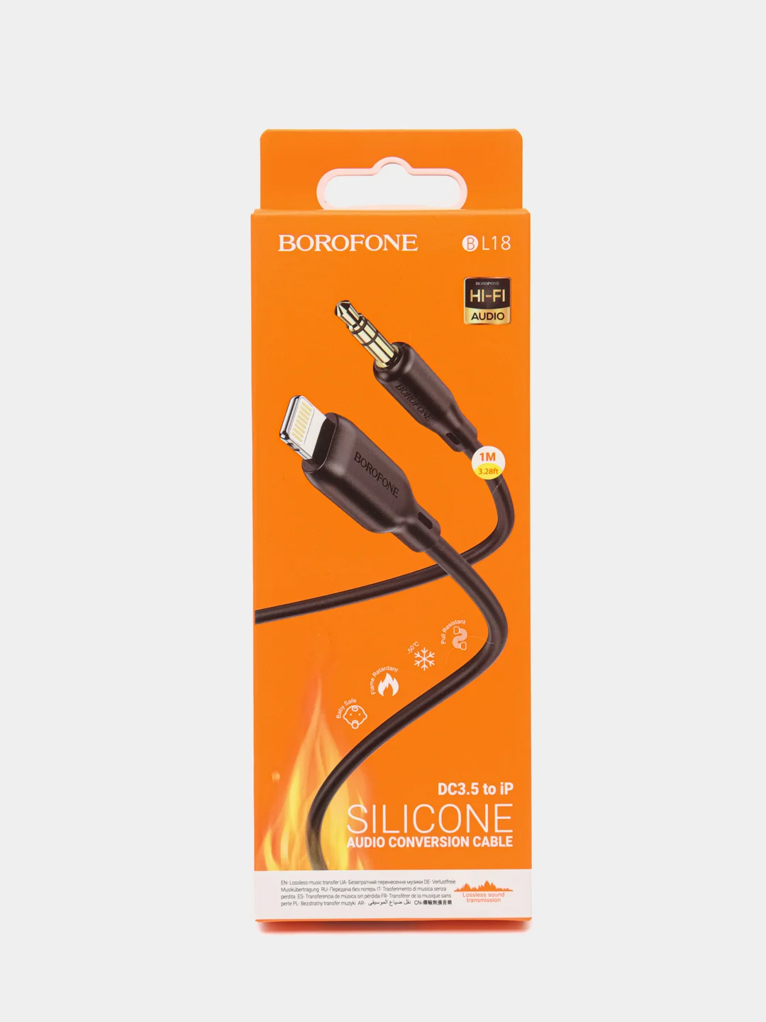 Белый аудиокабель Borofone BL18, 3.5 мм, AUX, Lightning, кабель аукс для айфона 1 м