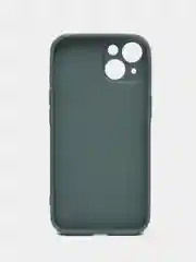 Зеленый силиконовый чехол на iPhone 14, 14 Plus, 14 Pro, 14 Pro Max, со стеклянной панелью