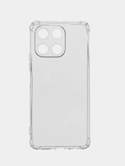 Чехол противоударный для HONOR X6a, с защитой камеры, силиконовый, прозрачный
