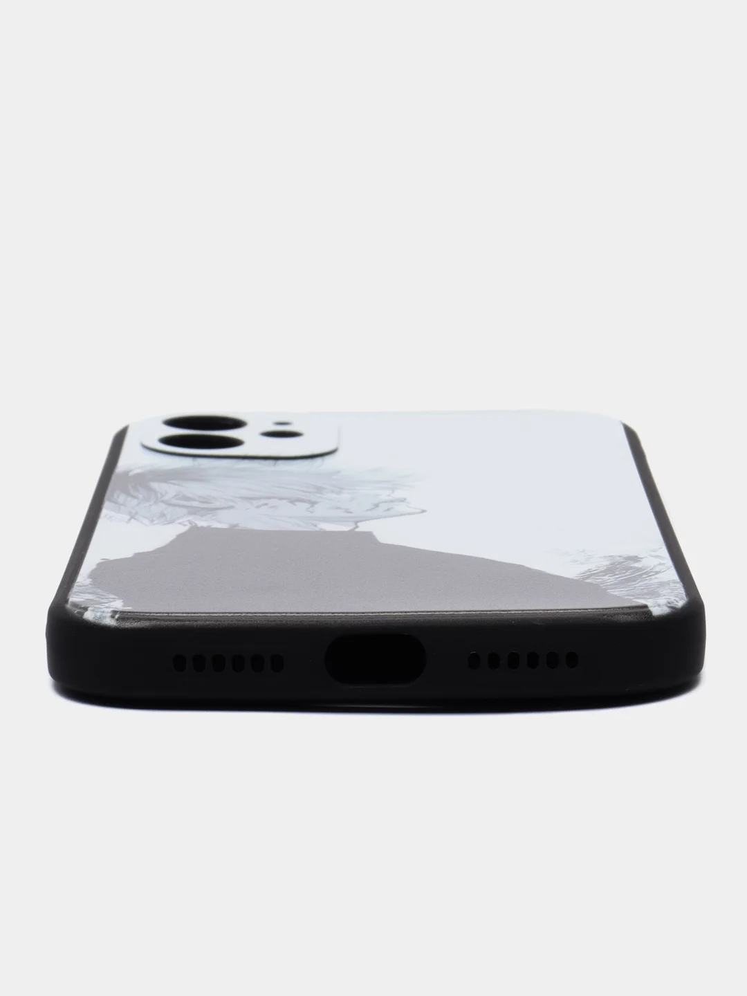 Бежевый чехол на iPhone 15, 14, 13, 12, 11 Pro, Max, Plus, Mini, Xr, X, Xs,  с принтом аниме