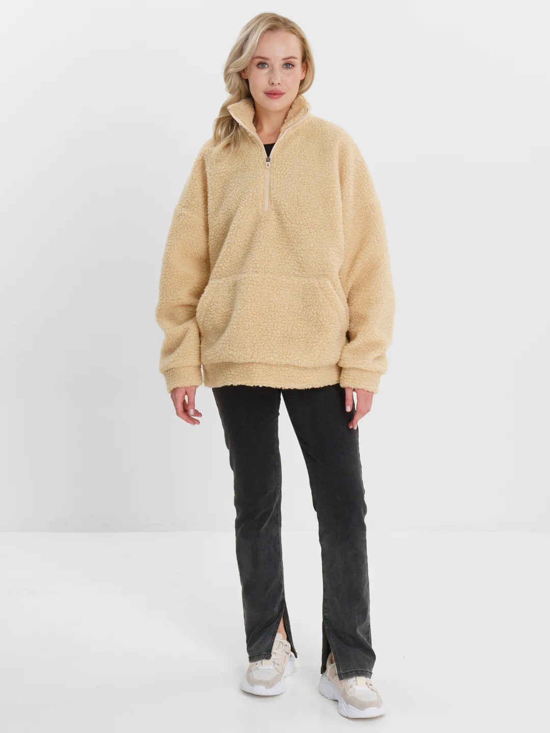Женская толстовка в стиле oversize, ткань барашек