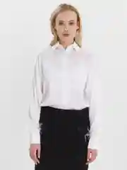 Белый рубашка женская с перьями