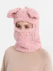 Лавандовый балаклава вязаная