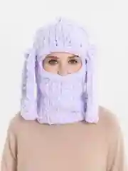 Лавандовый балаклава вязаная