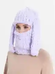 Лавандовый балаклава вязаная