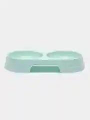 Серый миска двойная для собак и кошек