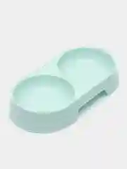 Серый миска двойная для собак и кошек