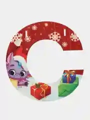 Кораллово-розовый гирлянда-растяжка "С Новым годом!"