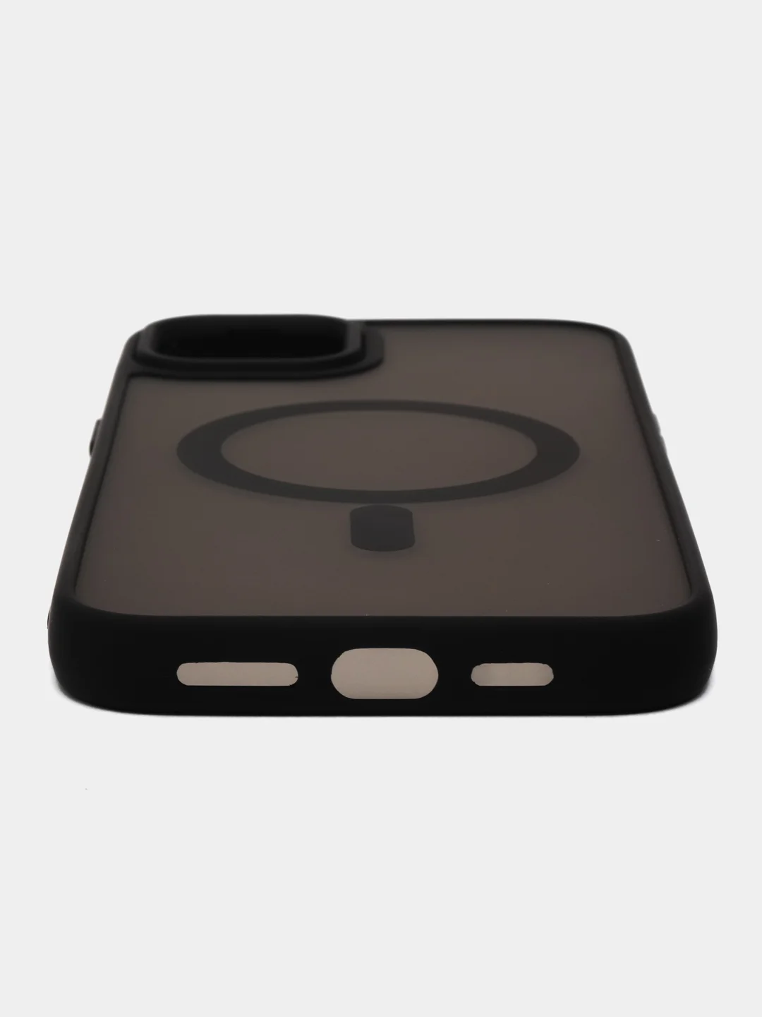 Черный противоударный чехол c MagSafe на iPhone 11, 12, 13, 14, 15, Pro, Max, Plus