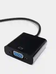 Черный переходник адаптер HDMI-VGA с audio входом для передачи звука, для компьютера и видеокарты