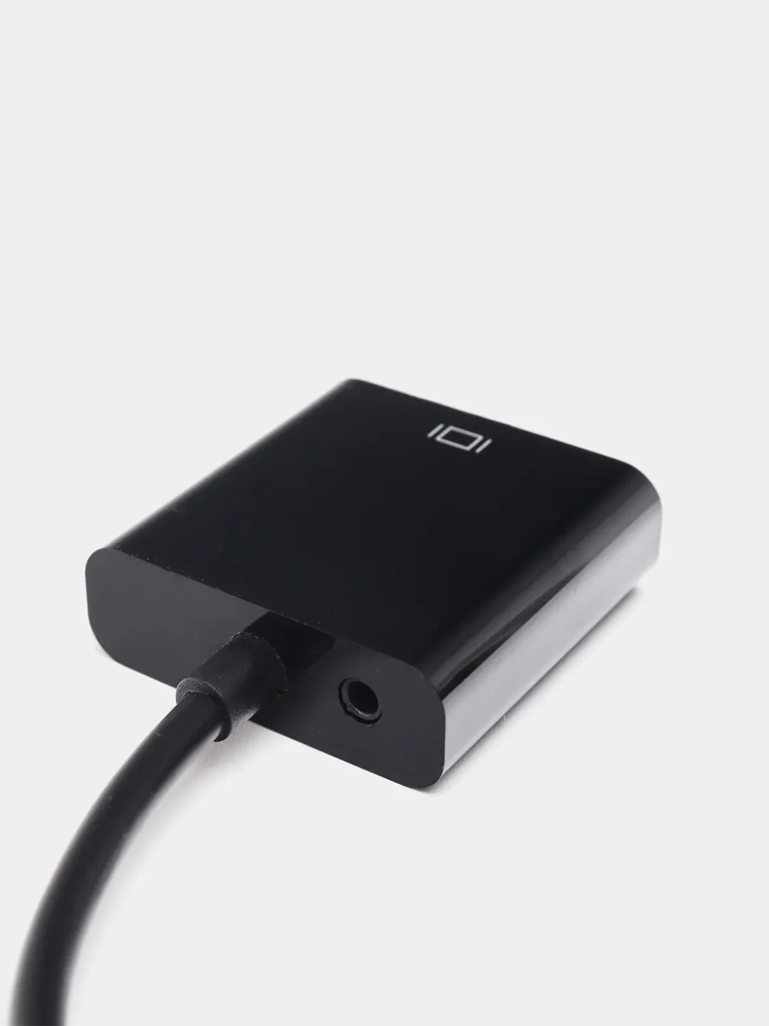 Черный переходник адаптер HDMI-VGA с audio входом для передачи звука, для компьютера и видеокарты