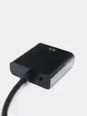 Черный переходник адаптер HDMI-VGA с audio входом для передачи звука, для компьютера и видеокарты