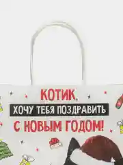 Хаки пакет подарочный новогодний с приколами, 22 х 22 х 11 см
