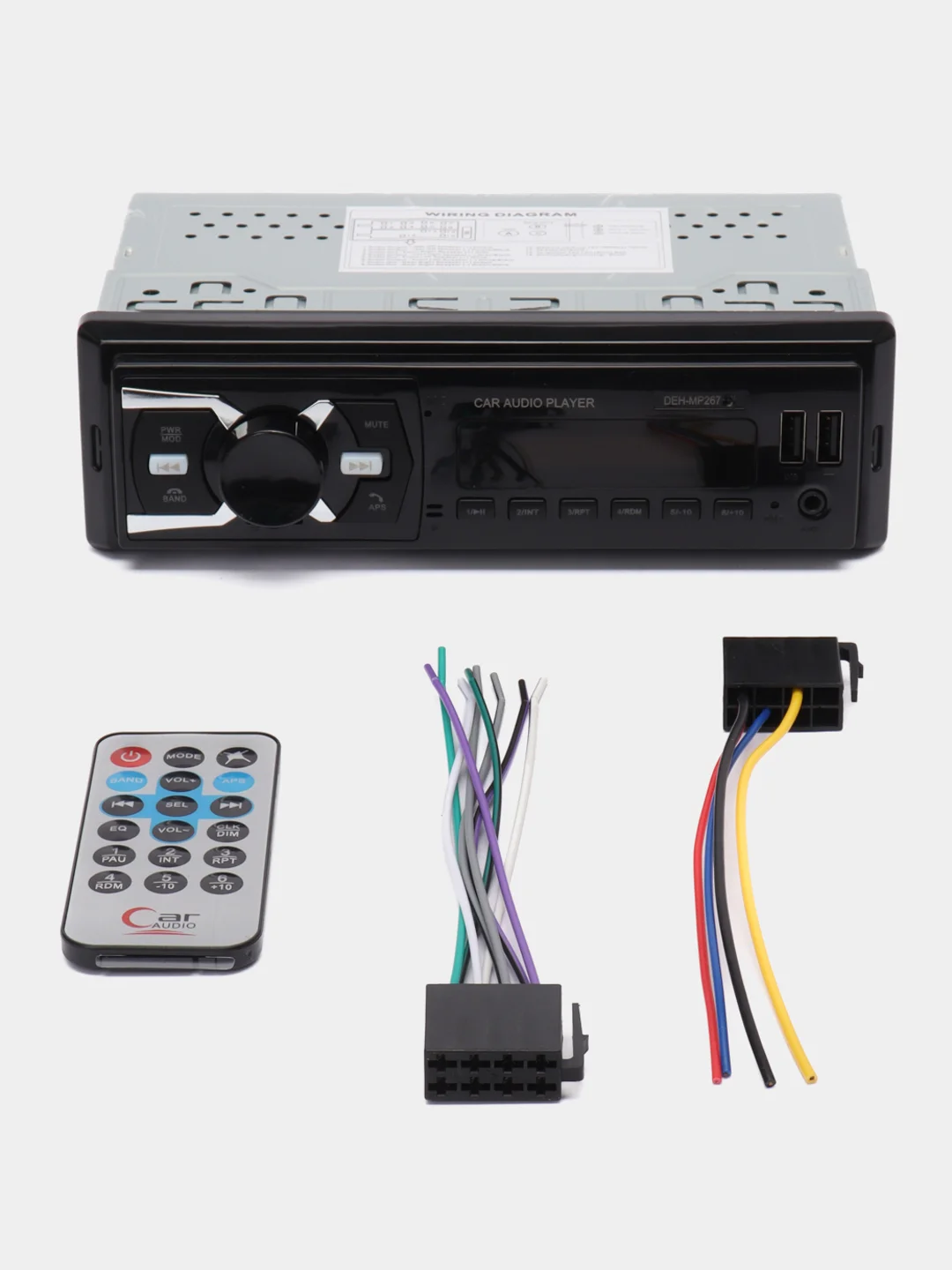 Автомагнитола Pioneer 267, с Bluetooth, RGB-подсветка, магнитофон 1 DIN, громкая связь