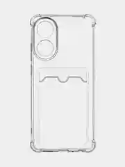 Молочный противоударный чехол для OPPO A78 силиконовый ROSCO с бортиком, защитой камер, прозрачный