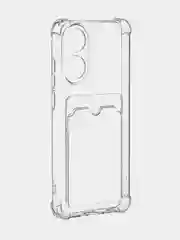 Молочный противоударный чехол для OPPO A78 силиконовый ROSCO с бортиком, защитой камер, прозрачный