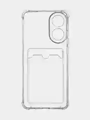 Молочный противоударный чехол для OPPO A78 силиконовый ROSCO с бортиком, защитой камер, прозрачный