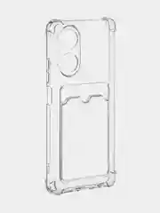 Молочный чехол для Oppo A58 NFC силиконовый, ROSCO, с защитой камер и от прилипания, с кармашком и без