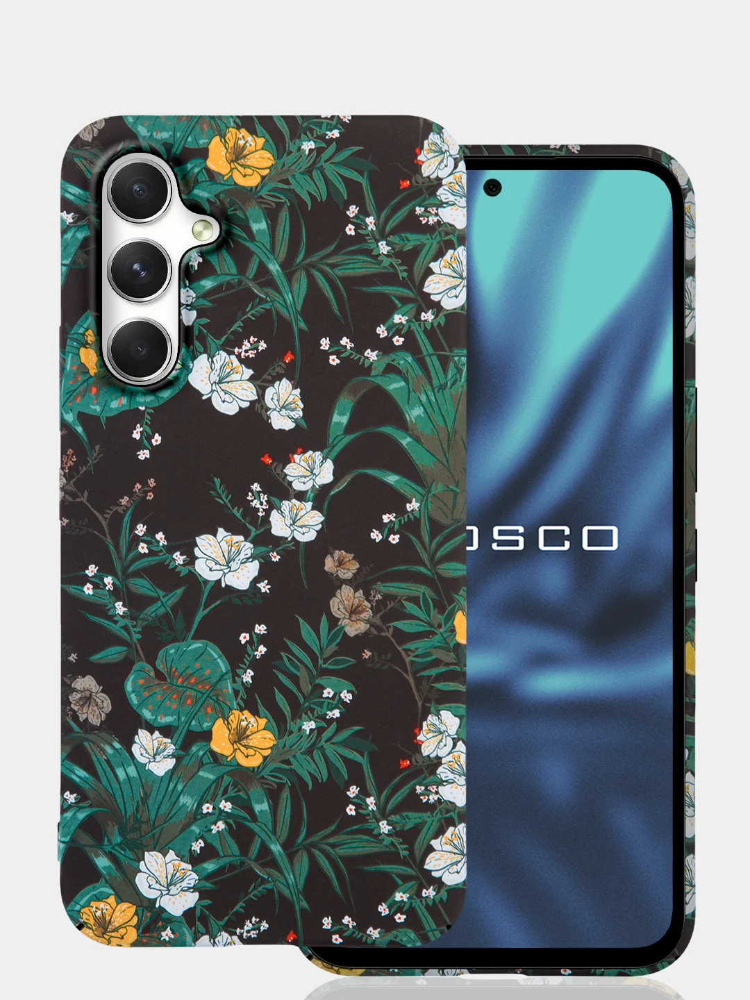 Тёмно-зелёный чехол для Samsung Galaxy A54 A34 A24 S23 S24 с принтом пластиковый ROSCO матовый тонкий