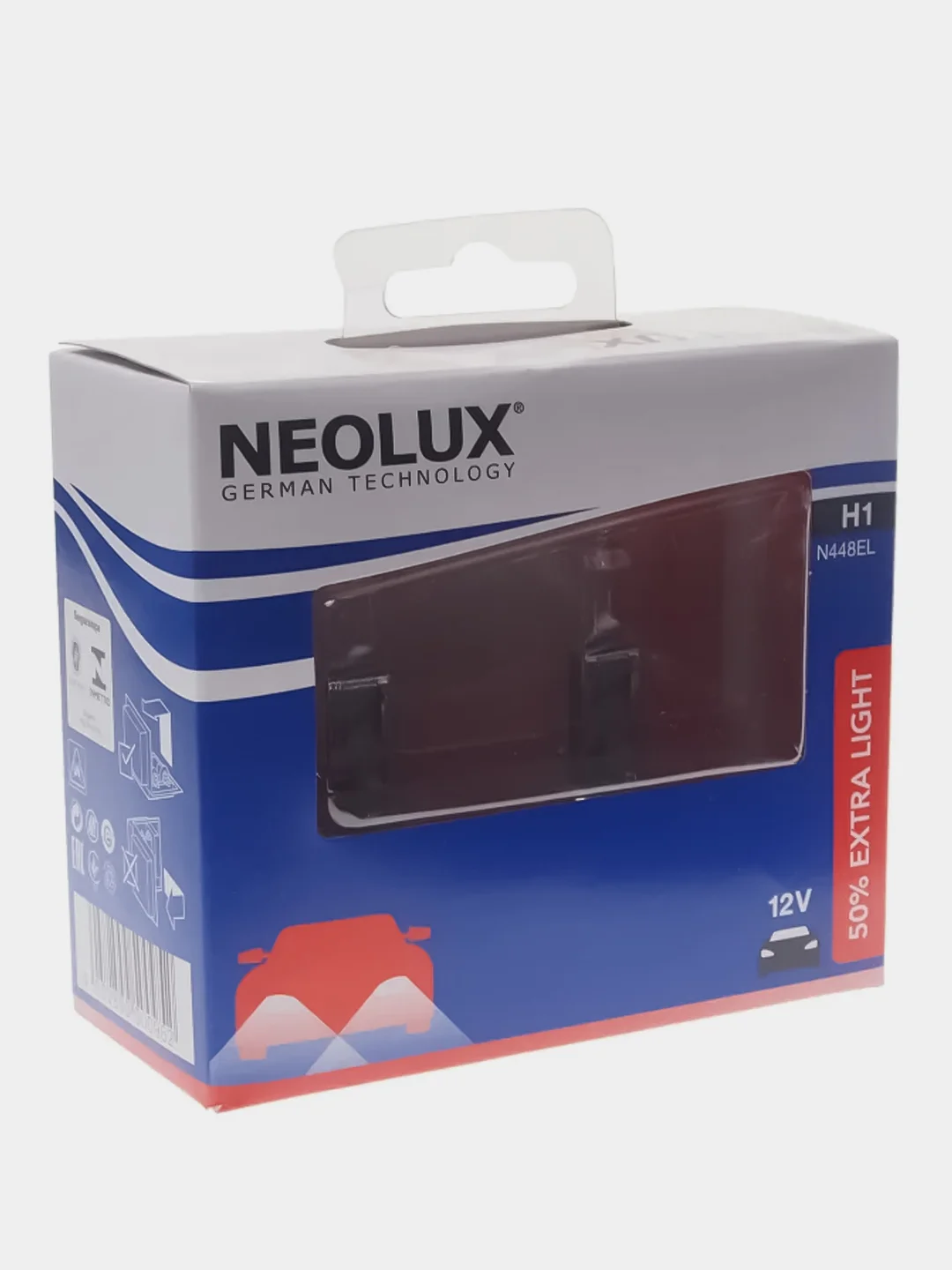 Лампы автомобильные галогенные Osram NEOLUX Extra Light H1, P14.5s, 55W, N448EL-2SCB, 2 шт