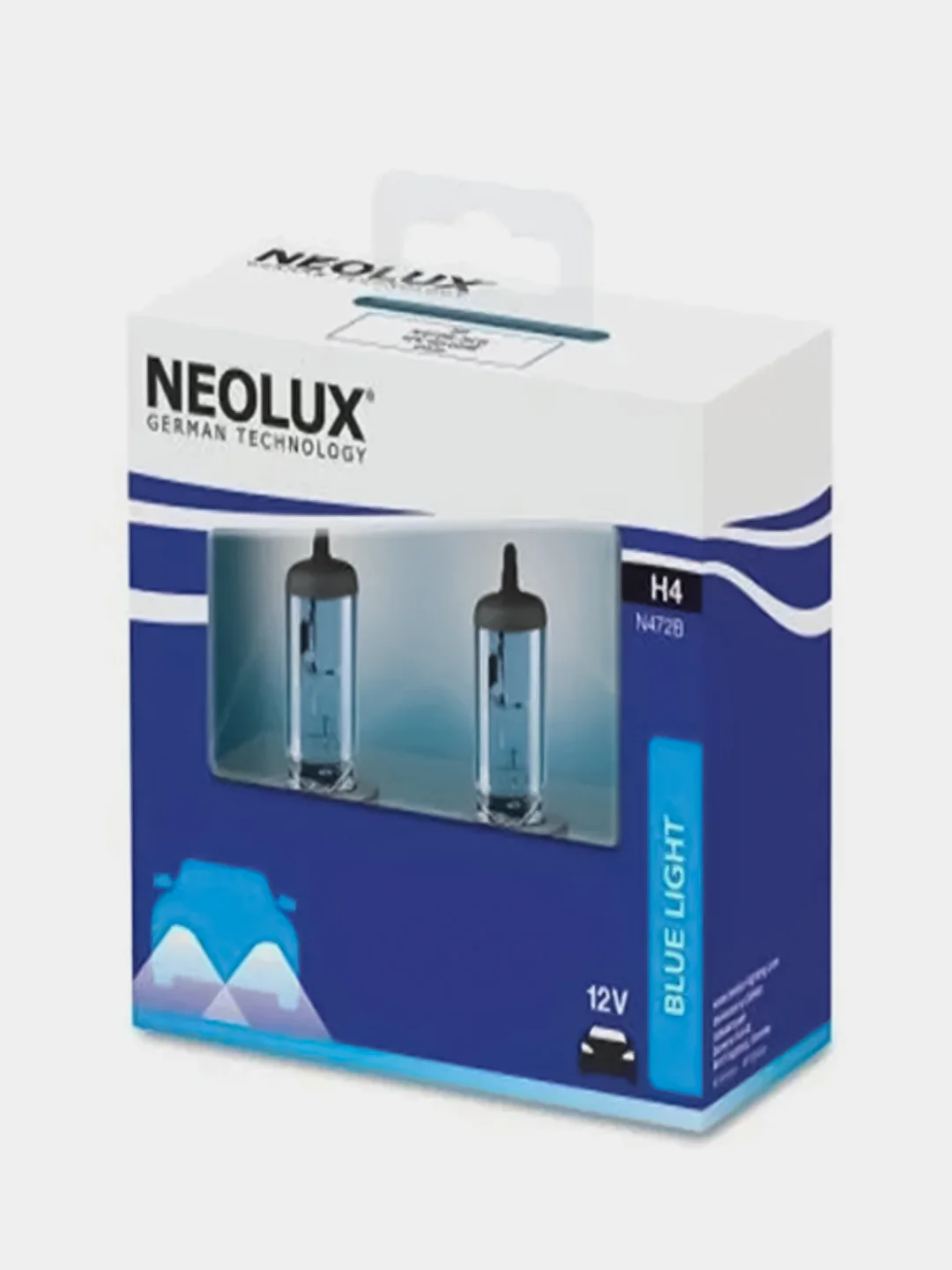 Автомобильные галогенные лампы NEOLUX Blue Light, H4 60/55W 12V P43t-38, N472B-2SCB, 2 шт