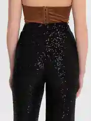 Черный женские брюки с пайетками
