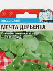Микрозелень, семена Кресс-салат "Мечта Дербента", 0,5 гр, Сибирский Сад, 1 пачка