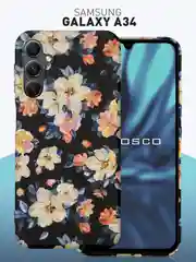 Чехол для Samsung Galaxy A54 A34 A24 S23 S24 с принтом пластиковый ROSCO матовый тонкий