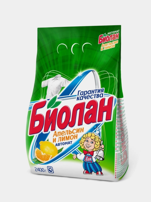 Стиральный порошок БИОЛАН Автомат, Апельсин и Лимон, 2,4 кг