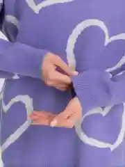 Лавандовый свитер вязаный, оверсайз