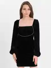 Черный платье женское, велюровое , платье новогоднее, праздничное