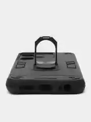 Угольный чехол Tecno Pova Neo 3 / Пова Нео 3 противоударный, с металлической подставкой кольцом