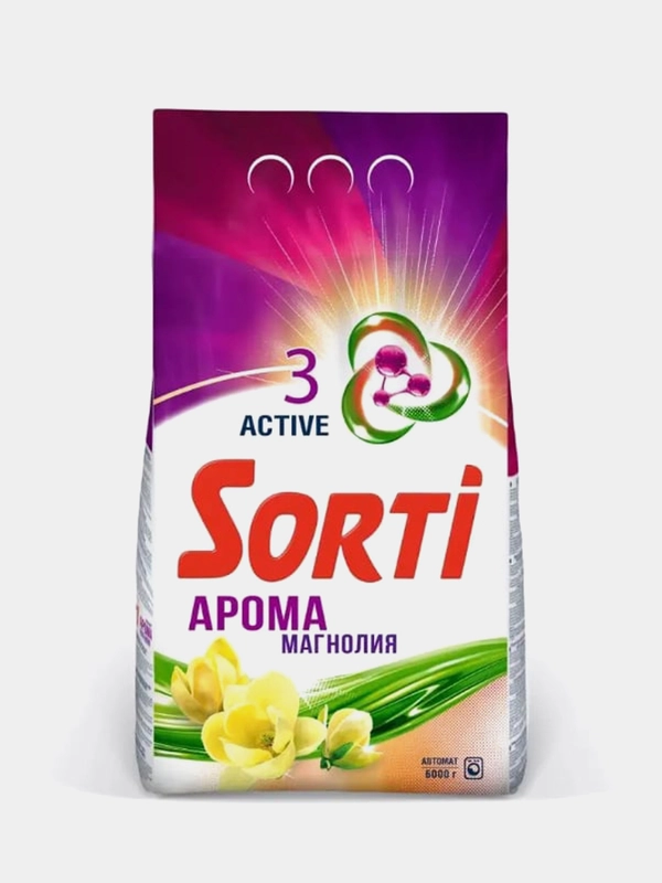 Стиральный порошок SORTI Арома Магнолия Автомат, 6 кг