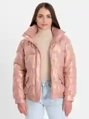 Розовый пуховик женский LaFemme