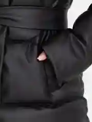 Черный пуховик женский, удлиненный