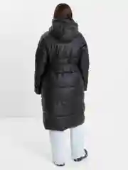 Черный пуховик женский, удлиненный
