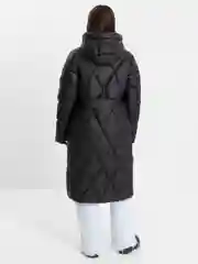 Черный пуховик женский зимний, удлиненный
