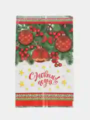 Белый пакеты новогодние, фольгированные, подарочные, 5 штук в наборе, 6 видов