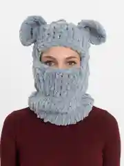 Серый балаклава вязаная