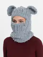 Серый балаклава вязаная