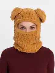 Карамельный балаклава вязаная