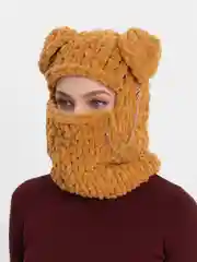 Карамельный балаклава вязаная