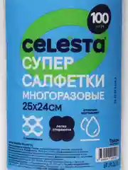 Белый супер-салфетки CELESTA многоразовые в рулоне, 100 шт