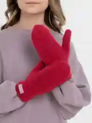 Бордовый варежки подростковые, зимние, двухслойные, с ветрозащитой
