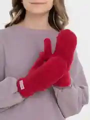 Бордовый варежки подростковые, зимние, двухслойные, с ветрозащитой