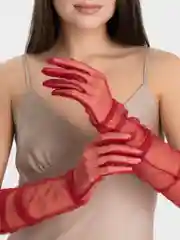 Белый перчатки женские, сетчатые, длинные