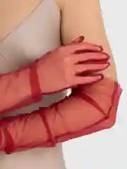 Белый перчатки женские, сетчатые, длинные