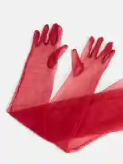 Белый перчатки женские, сетчатые, длинные